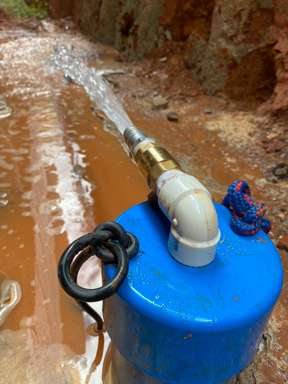 Poço com boa vazão de água